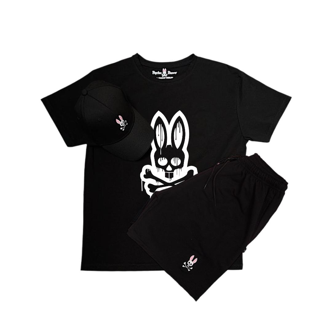 Conjunto Psycho Bunny® Camiseta + Pantaloneta + Gorra