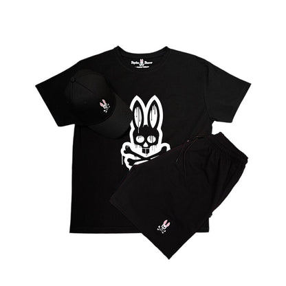 Conjunto Psycho Bunny® Camiseta + Pantaloneta + Gorra