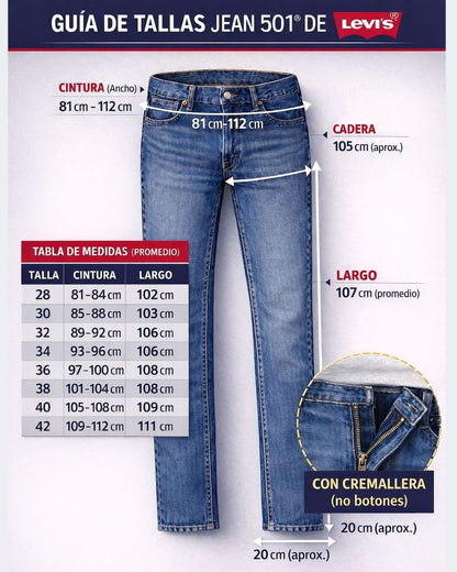 Jean Levis® 501 Estilo Original rígido bota recta x 3 unidades
