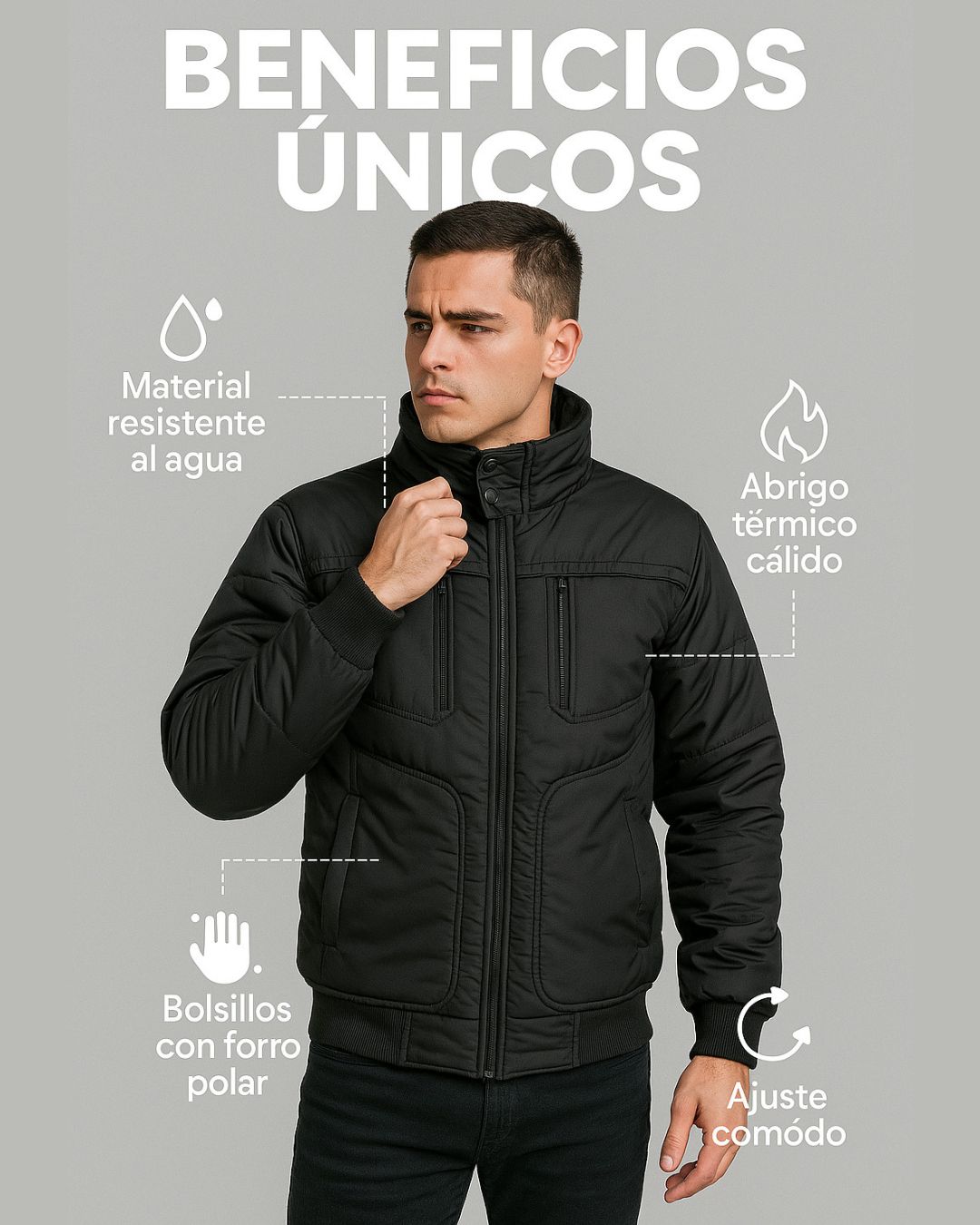 Chaqueta Náutica Impermeable con Forro Ovejero Londres