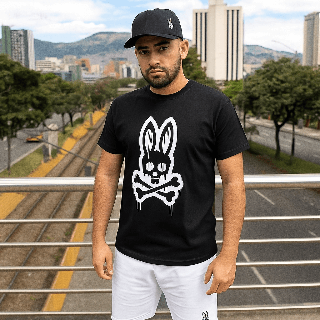 Conjunto Psycho Bunny® Camiseta + Pantaloneta + Gorra