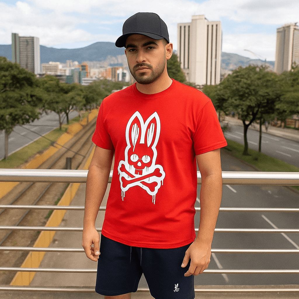 Conjunto Psycho Bunny® Camiseta + Pantaloneta + Gorra