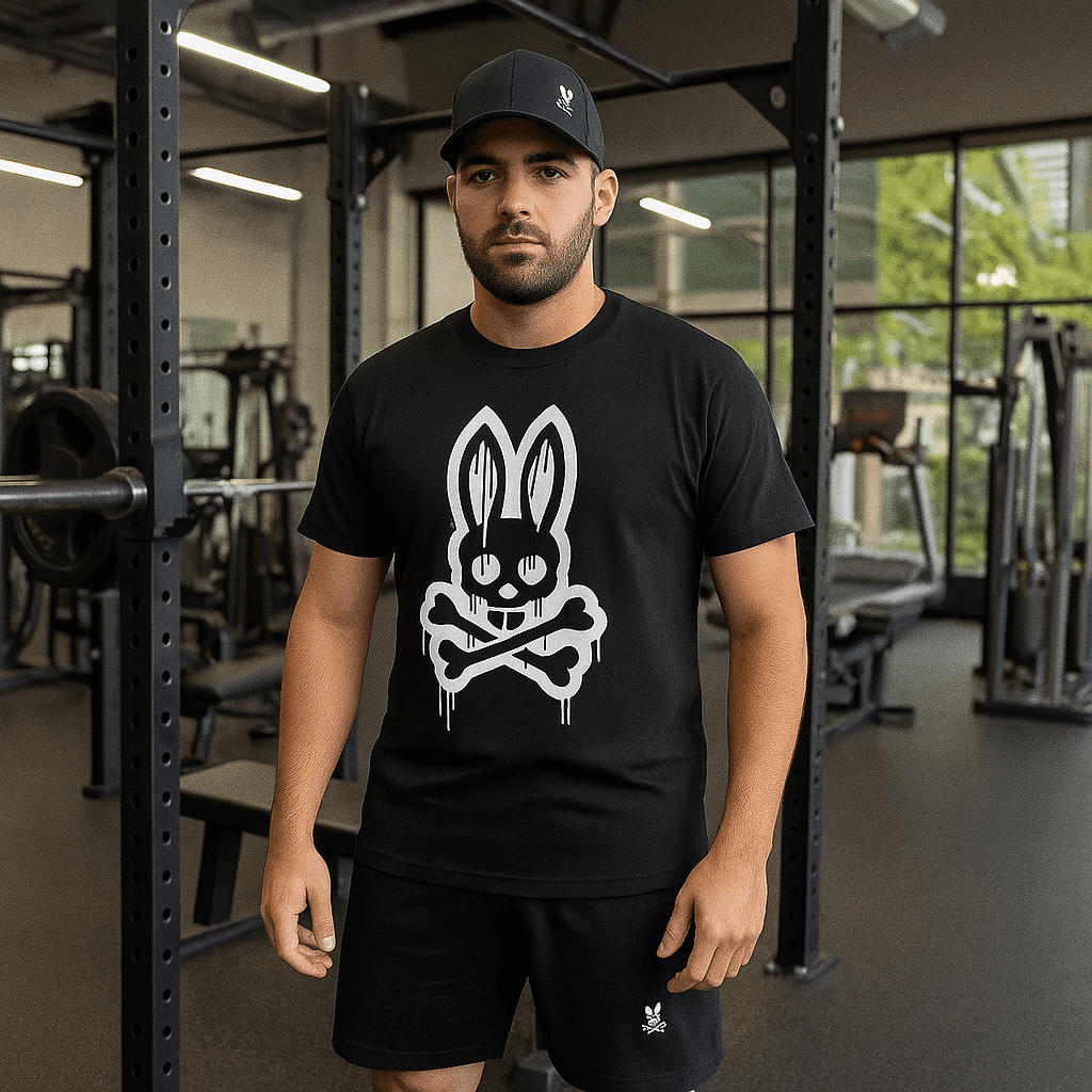 Conjunto Psycho Bunny® Camiseta + Pantaloneta + Gorra
