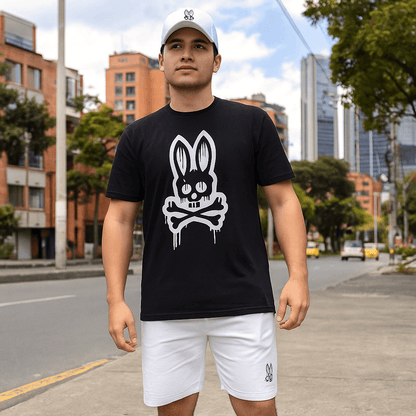 Conjunto Psycho Bunny® Camiseta + Pantaloneta + Gorra