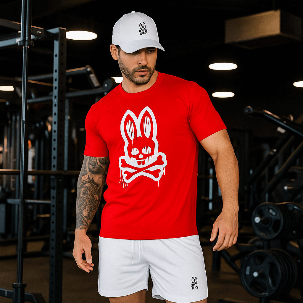 Conjunto Psycho Bunny® Camiseta + Pantaloneta + Gorra